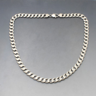 Vintage Mens Silver Curb Chain
