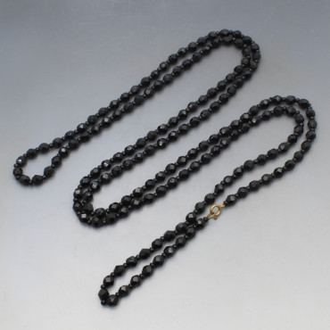 Long Black French Jet Beads