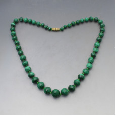Malachite Bead Necklace - 19 Inches