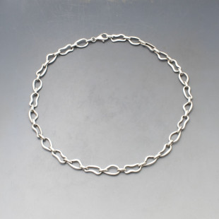 Silver Modernist Chain Necklace