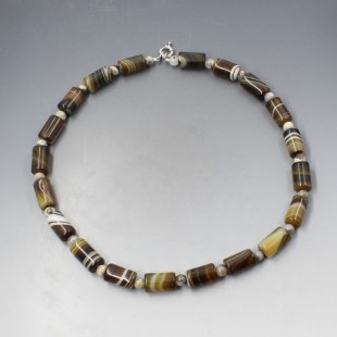 Banded Agate Bead Necklace