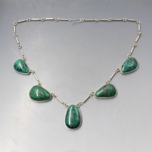 Green Eliat Stone Silver Necklace