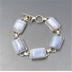 Blue Lace Agate Silver Bracelet