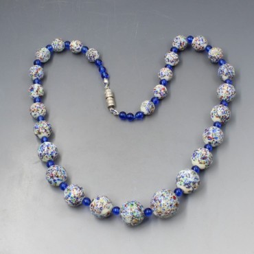 Venetian Splatter Glass Beads Necklace