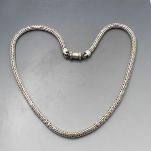 Heavy Silver Weave Rope Necklace
