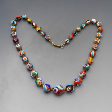 Venetian Multi Colour Millefiori Bead Necklace