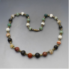 Multi Agate Bead Necklace