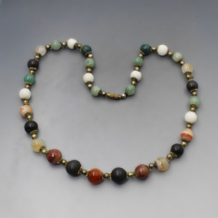 Multi Agate Bead Necklace