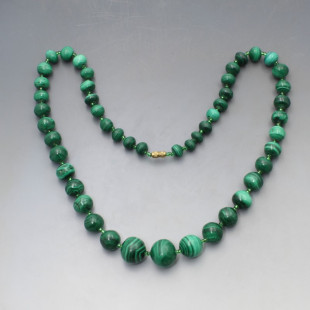 Malachite Beads Necklace 21 Inches