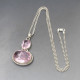 Pink Quartz Silver Pendant