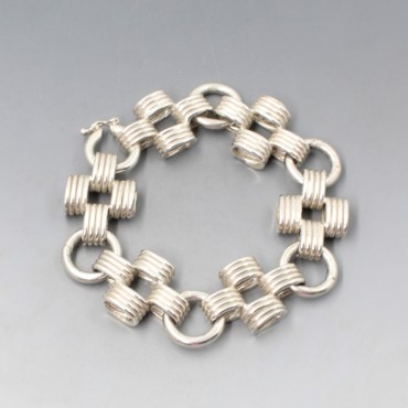  Amber Silver Art Deco Bracelet