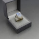 Chunky Blue Moonstone and Silver Ring Size M