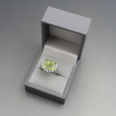 Peridot and Silver Ring Size Q