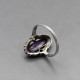 Oval Amethyst and Silver Ring
