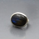 Chunky Labradorite and Silver Ring