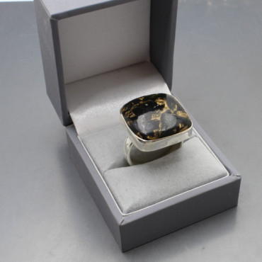 Brown Jasper and Silver Ring