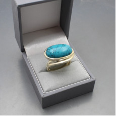 Chunky Turquoise and Silver Ring