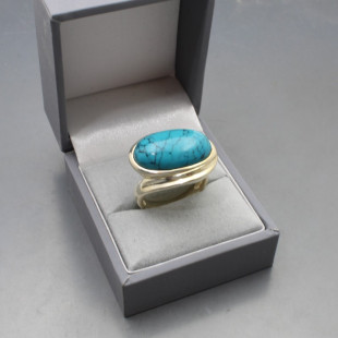 Chunky Turquoise and Silver Ring