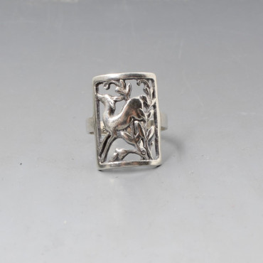 A.Klokker, Denmark 830 Silver Deer Ring