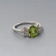 Peridot and sterling silver ring