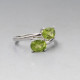 Peridot duo sterling silver ring