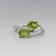Vintage peridot duo sterling silver ring