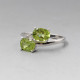 Vintage peridot duo sterling silver ring