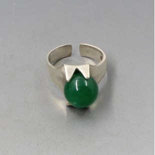 Kultaseppa Salovaara Green Agate Silver Ring