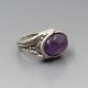 Vintage PERLI Amethyst Silver Ring