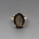 Smokey Quartz Silver Ring UK Size N