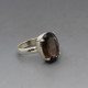 Smokey Quartz Silver Ring UK Size N