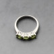 Green Amethyst Silver Ring Size P