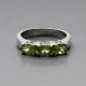 Green Amethyst Silver Ring Size P