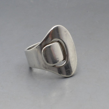 Hans Hansen, Denmark, Modernist  Silver Ring