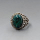 Malachite Sterling Silver Ring Size R