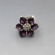 Amethyst Silver Flower Ring