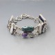 Vintage Multi Gem Sterling Silver Bracelet