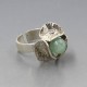 Vintage PERLI Aventurine and 800 Silver Ring