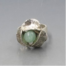 PERLI Aventurine and 800 Silver Ring
