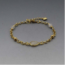Moonstone Bracelet in Gold Vermeil 