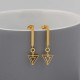 Art Deco Gold Vermeil Triangle Short Chain Drop Earrings