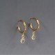 Gold Hoop Clear Quartz Earrings