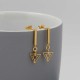 Art Deco Gold Triangle Short Chain Drop Earrings
