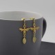 Gold Vermeil Bumblebee Leaf Drop Earrings