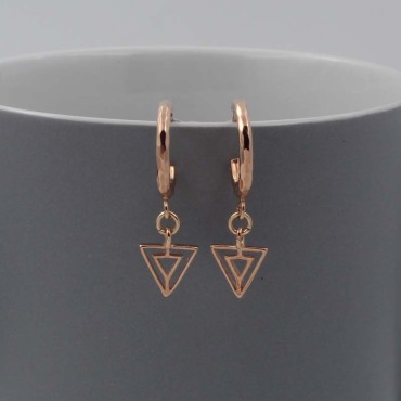 Rose Gold Hoop Deco Earrings