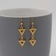 Gold Triangle Art Deco Style Earrings