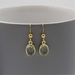 Green Amethyst & Gold  Drop Earrings