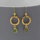 Peridot and Gold Circle Earrings