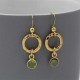 Peridot and Gold Circle Earrings