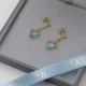  Aquamarine Quartz Triangles and Gold Vermeil Earrings
